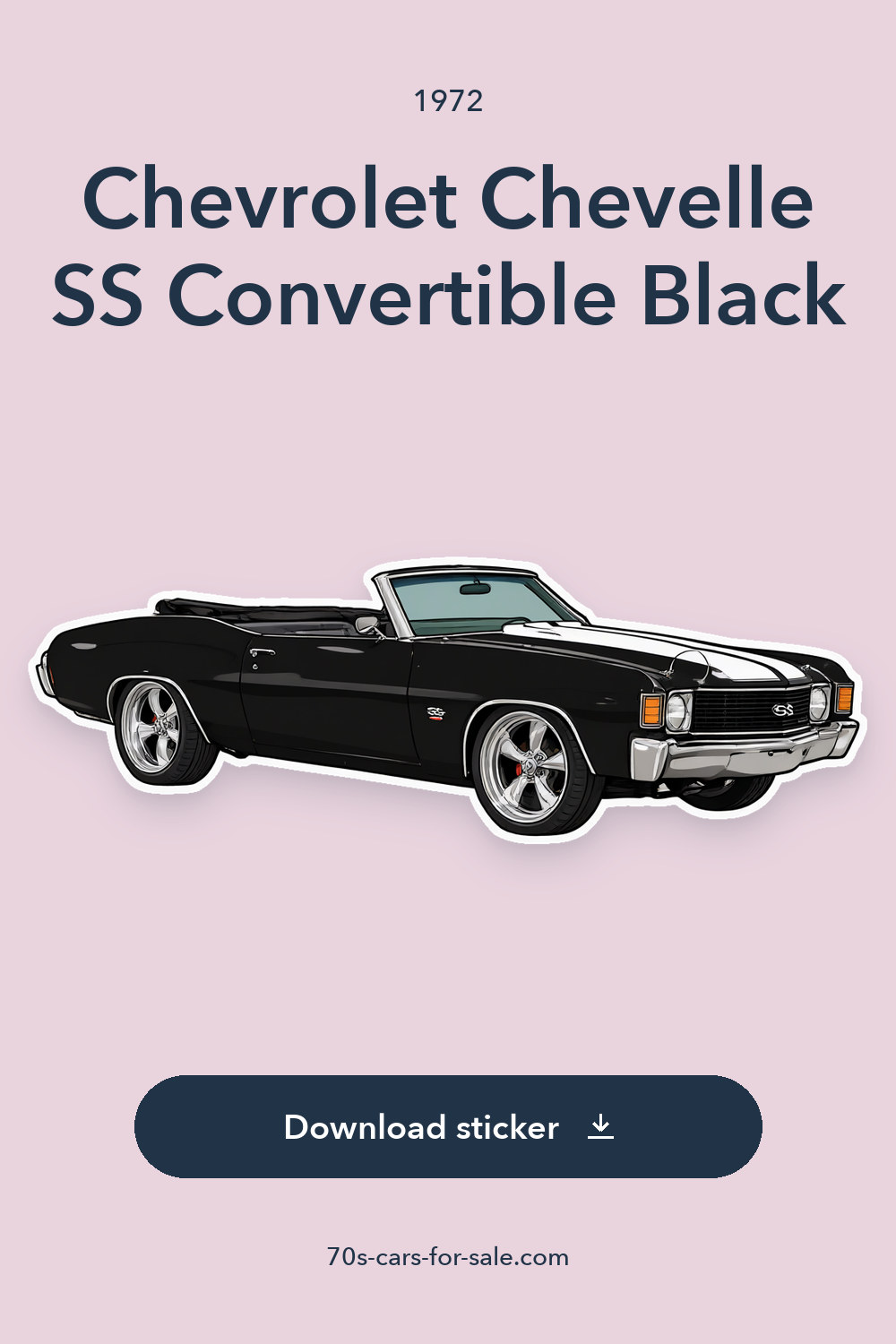 1972 Chevrolet Chevelle SS Convertible Black 454ci V8 13233 Miles sticker preview