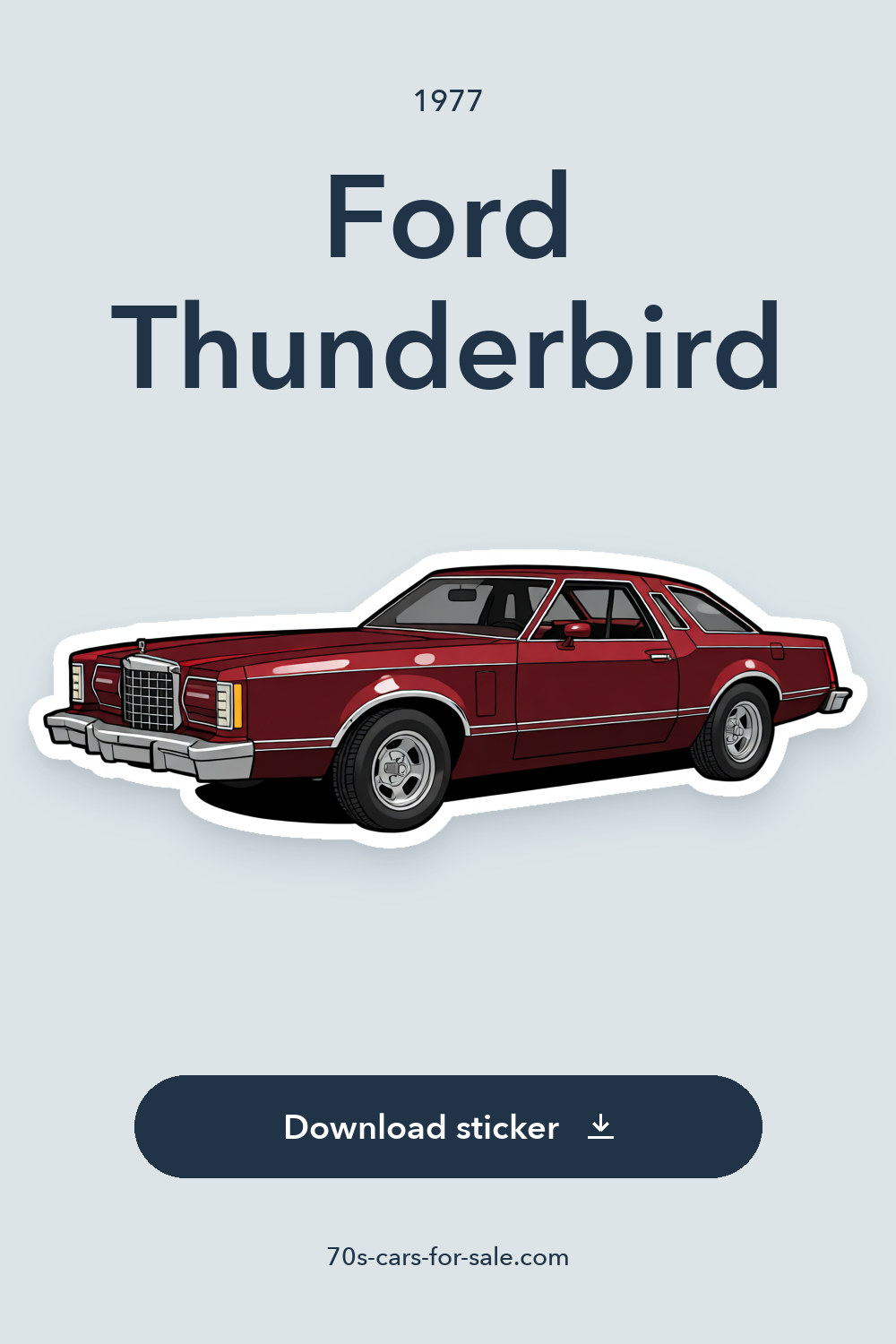 1977 Ford Thunderbird 302 CI sticker preview