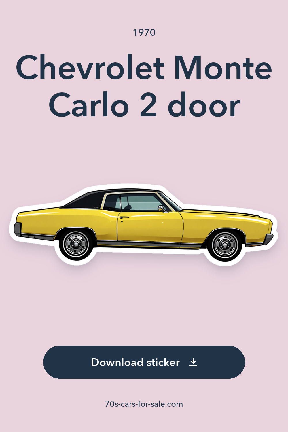 1970 Chevrolet Monte Carlo 2 door sticker preview